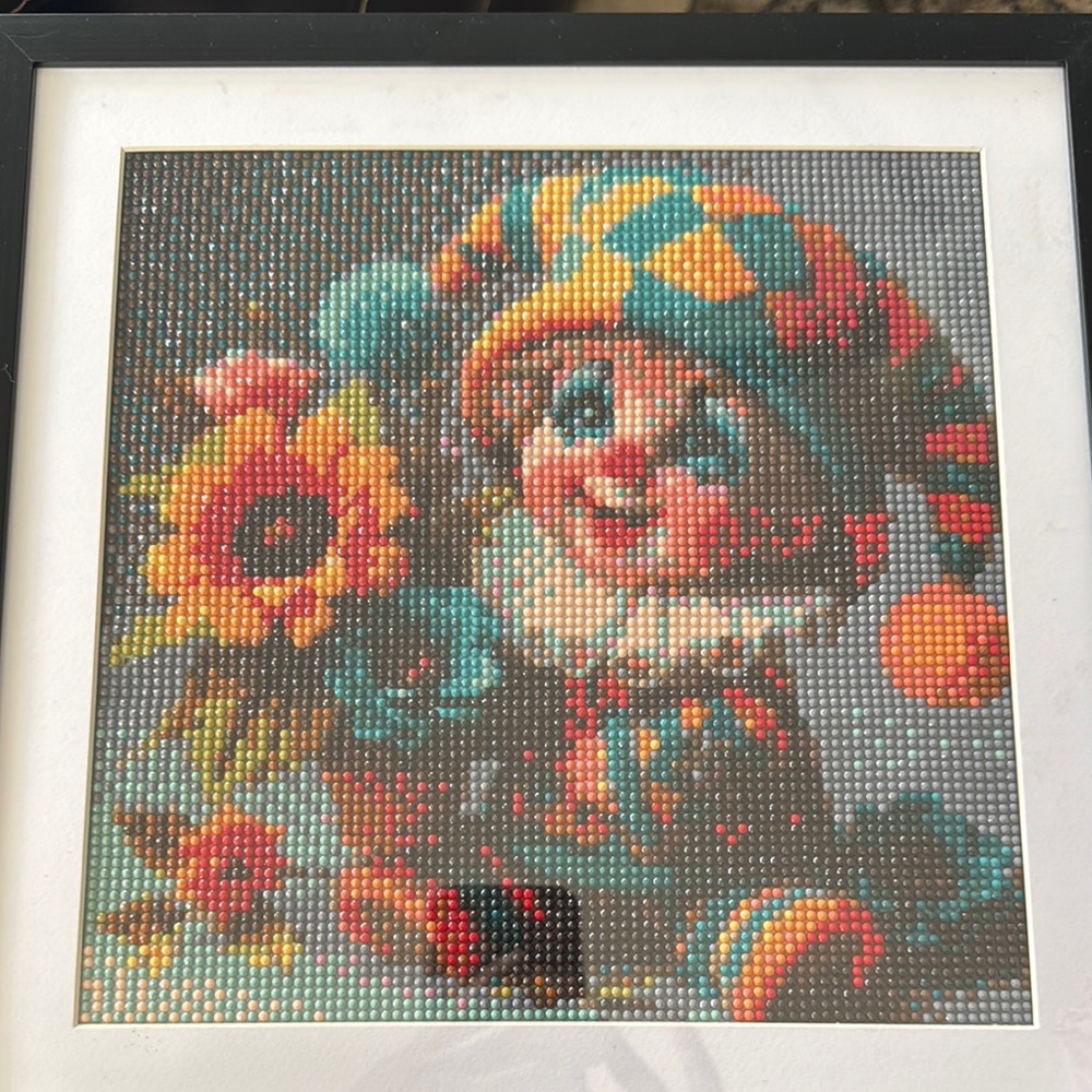 Diamond Art Colorful Jester Mixed Media Art